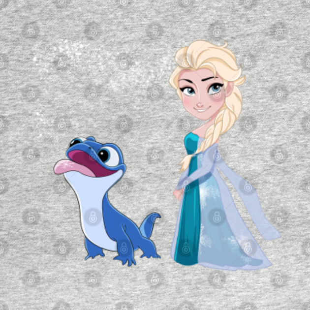 Queen Elsa and Lizard Fire Spirit, Salamander Bruni, Frozen character